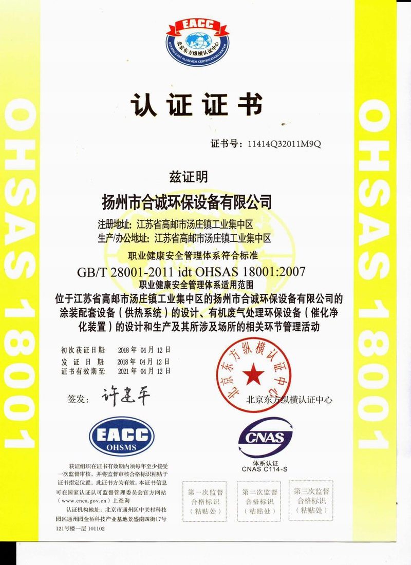 ISO18001認(rèn)證